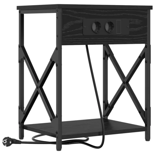  Éjjeliszekrény 2 pcs Fekete tölgy 41 x 31 x 51 cm Faanyag