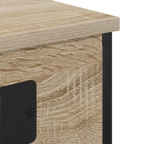  Éjjeliszekrény Töltőállomással polcokkal tárolóval sonoma tölgy Faanyag