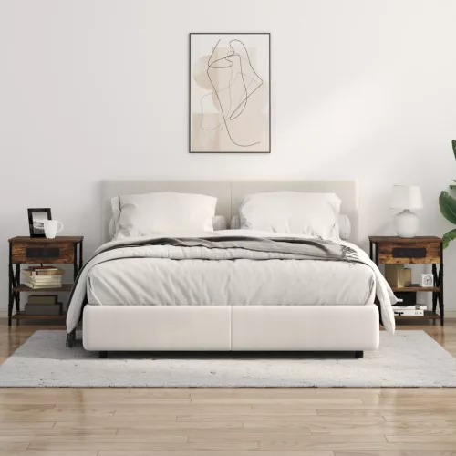  Éjjeliszekrény Töltőállomással polcokkal tárolóval Füstölt tölgy Faanyag