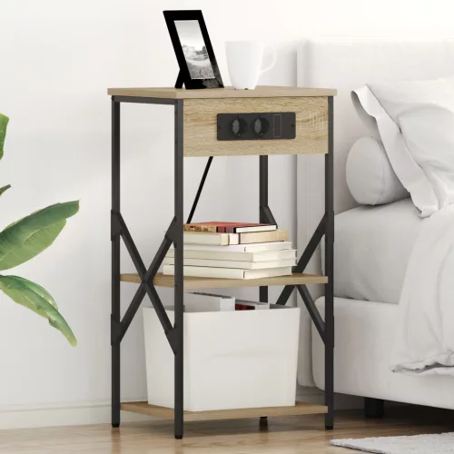  Éjjeli Szekrények 2 pcs sonoma tölgy 41 x 31 x 76 cm Faanyag