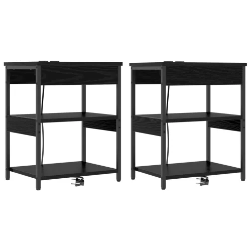  Éjjeli Szekrények 2 pcs Musta tammi 41 x 31 x 51 cm Faanyag