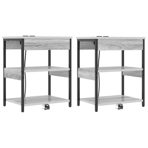 Éjjeli Szekrények 2 pcs Szürke sonoma 41 x 31 x 51 cm Faanyag