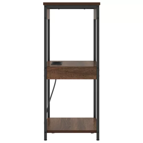  Éjjeliszekrény Töltőállomással polcokkal tárolóval barna tölgy Faanyag