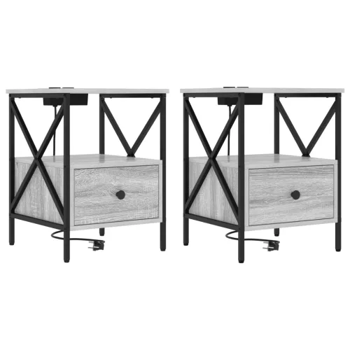  Éjjeliszekrény 2 pcs Szürke sonoma 41.5 x 40.5 x 55 cm Faanyag