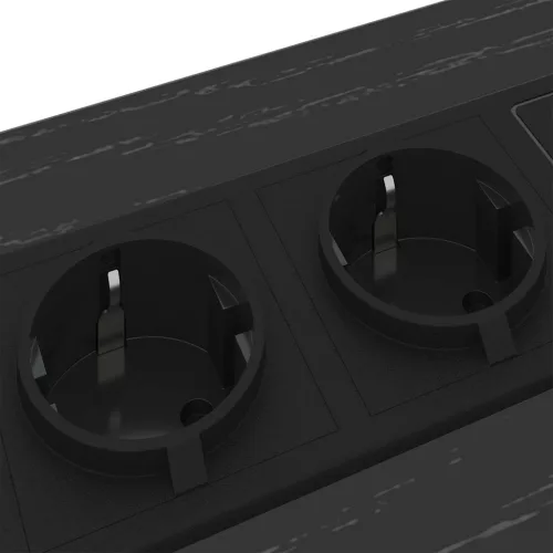  Éjjeliszekrény Töltőállomással fiókkal Musta tammi Faanyag