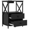  Éjjeliszekrény Töltőállomással 2 pcs Musta tammi Faanyag