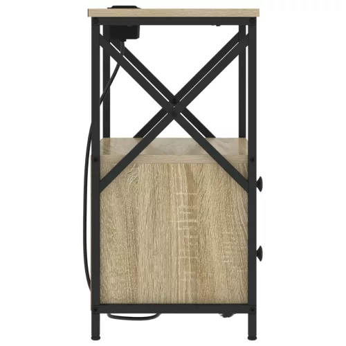  Éjjeliszekrény Töltőállomással 2 pcs sonoma tölgy Faanyag