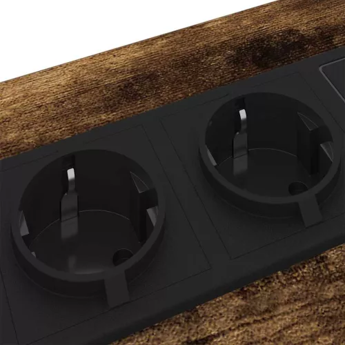  Éjjeliszekrény Töltőállomással fiókkal Füstölt tölgy Faanyag