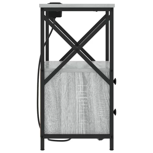  Éjjeliszekrény Töltőállomással 2 pcs Szürke sonoma Faanyag