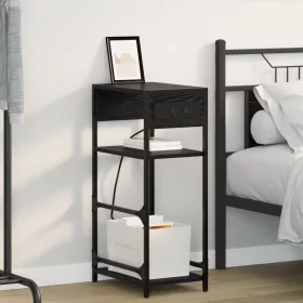    Éjjeliszekrény fiókkal Musta tammi 40 x 27 x 76 cm Faanyag