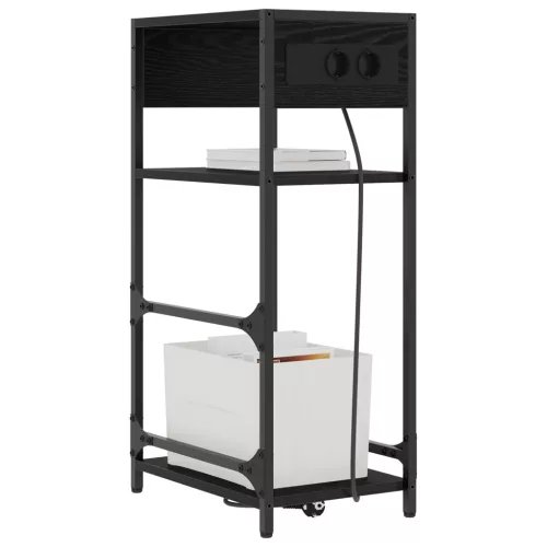  Éjjeliszekrény fiókkal Musta tammi 40 x 27 x 76 cm Faanyag