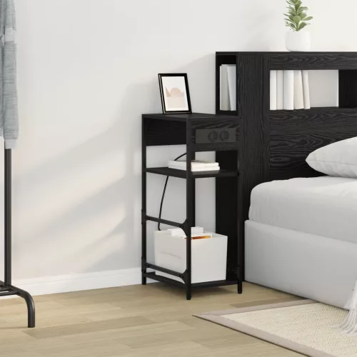  Éjjeliszekrény fiókkal Musta tammi 40 x 27 x 76 cm Faanyag