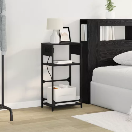  Éjjeliszekrény fiókkal Musta tammi 40 x 27 x 76 cm Faanyag