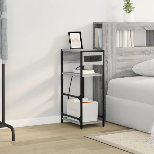  Éjjeliszekrény fiókkal Szürke sonoma 40 x 27 x 76 cm Faanyag