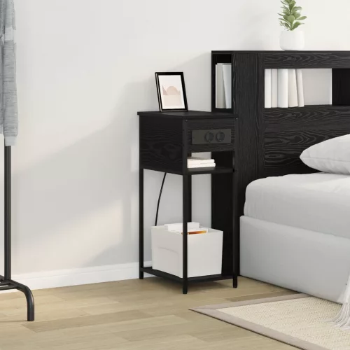  Éjjeliszekrény Musta tammi 28.1 x 40.9 x 75 cm Faanyag