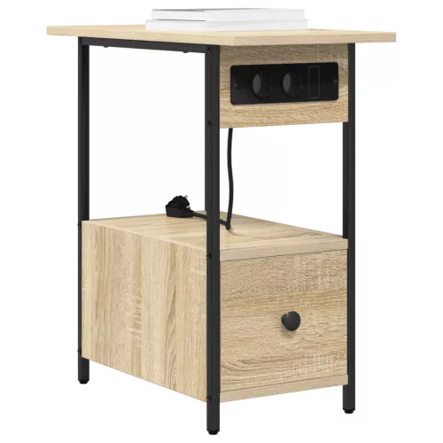  Éjjeliszekrény fiókkal sonoma tölgy 60 x 30 x 61 cm Faanyag