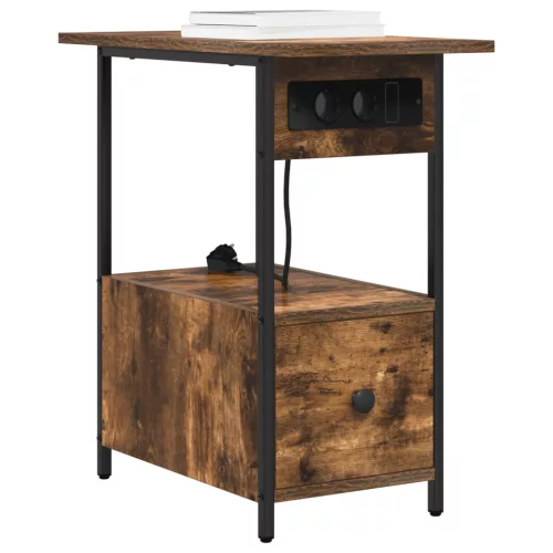  Éjjeliszekrény fiókkal Füstölt tölgy 60 x 30 x 61 cm Faanyag