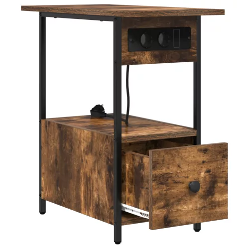  Éjjeliszekrény fiókkal Füstölt tölgy 60 x 30 x 61 cm Faanyag