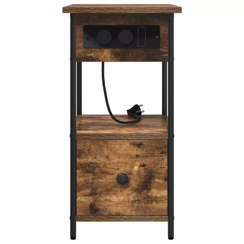  Éjjeliszekrény fiókkal Füstölt tölgy 60 x 30 x 61 cm Faanyag