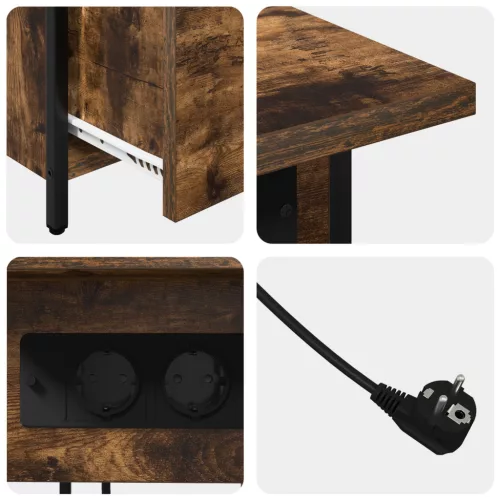  Éjjeliszekrény fiókkal Füstölt tölgy 60 x 30 x 61 cm Faanyag