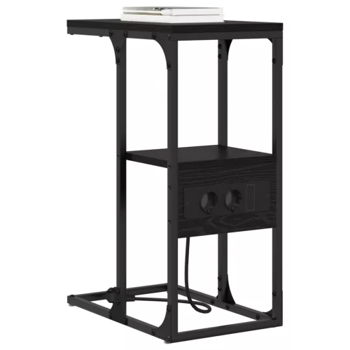  Éjjeli asztal fiókkal Musta tammi 41.5 x 26 x 60.5 cm Faanyag