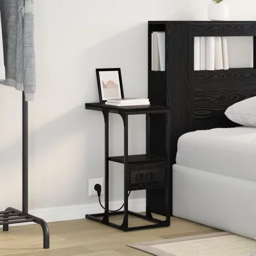  Éjjeli asztal fiókkal Musta tammi 41.5 x 26 x 60.5 cm Faanyag