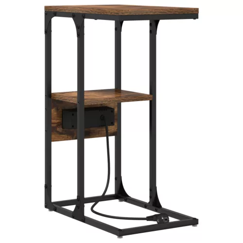  Éjjeli asztal fiókkal Füstölt tölgy 41.5 x 26 x 60.5 cm Faanyag