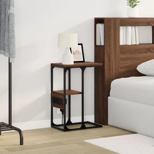  Éjjeli asztal fiókkal barna tölgy 41.5 x 26 x 60.5 cm Faanyag