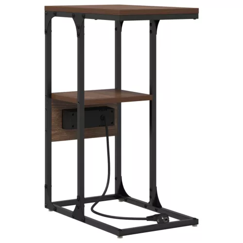  Éjjeli asztal fiókkal barna tölgy 41.5 x 26 x 60.5 cm Faanyag