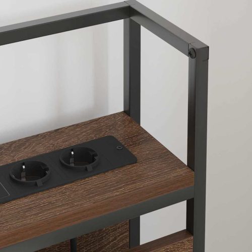  Tároló fejtámla polcokkal fejtámlával barna tölgy 98 cm Faanyag