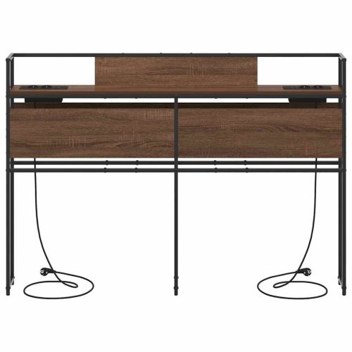  Tároló fejtámla polcokkal fejtámlával barna tölgy 98 cm Faanyag