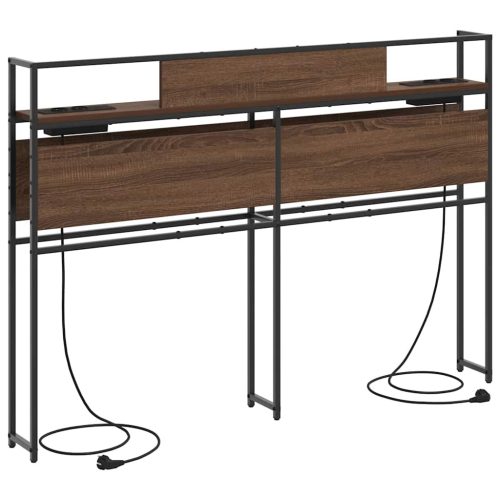  Tároló fejtámla polcokkal fejtámlával barna tölgy 98 cm Faanyag