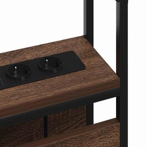  Tároló fejtámla polcokkal fejtámlával barna tölgy 98 cm Faanyag