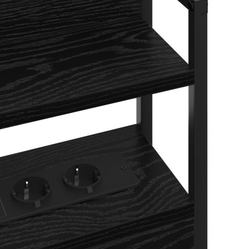  Tároló fejtámla LED -es lámpákkal polcokkal Falra szerelhető fejtámlával Musta tammi 180 cm Faanyag