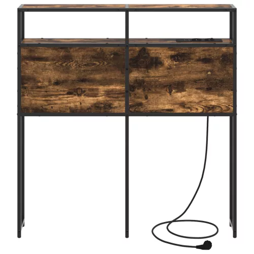  Tároló fejtámla Falra szerelhető fejtámlával tárolóval Füstölt tölgy 75 cm Faanyag