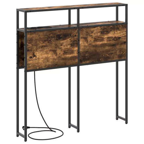  Tároló fejtámla Falra szerelhető fejtámlával tárolóval Füstölt tölgy 75 cm Faanyag