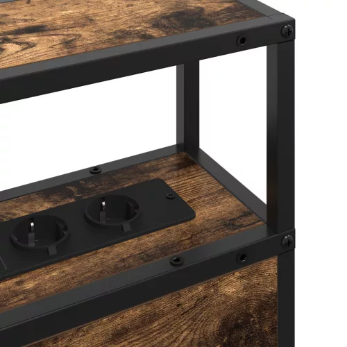  Tároló fejtámla Falra szerelhető fejtámlával tárolóval Füstölt tölgy 75 cm Faanyag