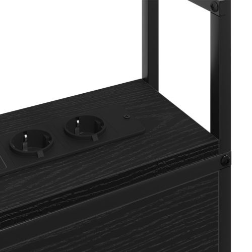  Tároló fejtámla fejtámlával tárolóval Musta tammi 200 cm Faanyag