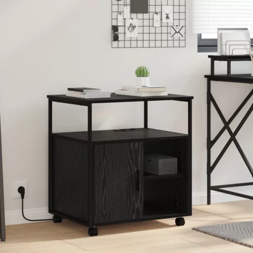  Irodai szekrény kerékkel Musta tammi 60 x 46 x 67 cm Faanyag