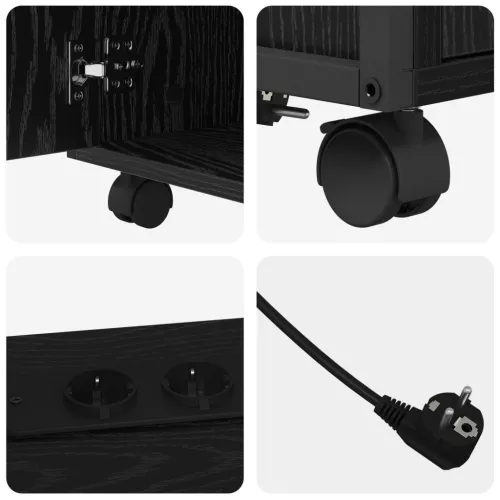  Irodai szekrény kerékkel Musta tammi 60 x 46 x 67 cm Faanyag