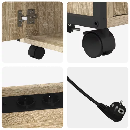  Irodai szekrény kerékkel sonoma tölgy 60 x 46 x 67 cm Faanyag