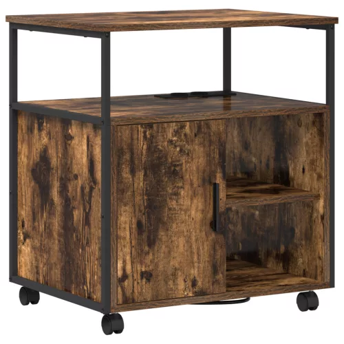  Irodai szekrény kerékkel Füstölt tölgy 60 x 46 x 67 cm Faanyag