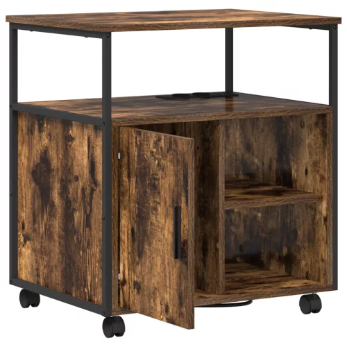  Irodai szekrény kerékkel Füstölt tölgy 60 x 46 x 67 cm Faanyag