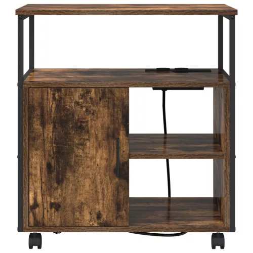  Irodai szekrény kerékkel Füstölt tölgy 60 x 46 x 67 cm Faanyag