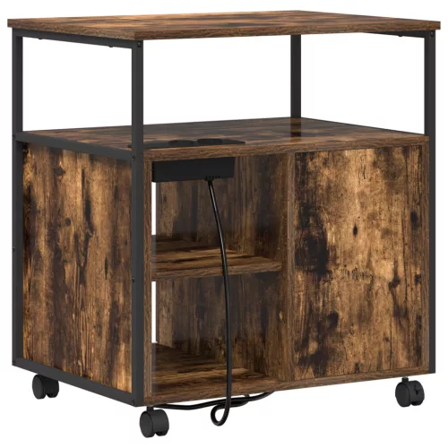  Irodai szekrény kerékkel Füstölt tölgy 60 x 46 x 67 cm Faanyag