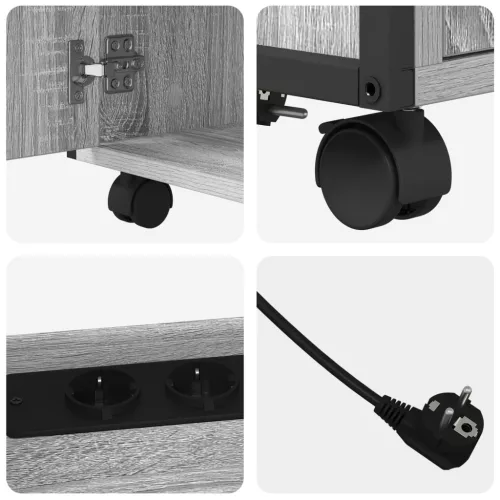  Irodai szekrény kerékkel Szürke sonoma 60 x 46 x 67 cm Faanyag