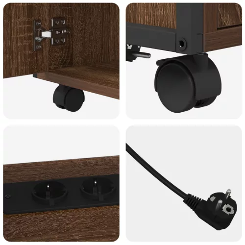  Irodai szekrény kerékkel barna tölgy 60 x 46 x 67 cm Faanyag