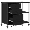  Irodai szekrény kerékkel Musta tammi 76 x 41 x 72 cm Faanyag