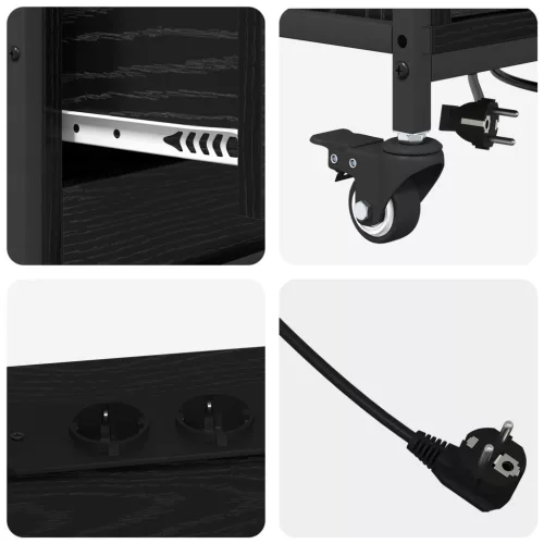  Irodai szekrény kerékkel Musta tammi 76 x 41 x 72 cm Faanyag