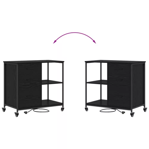  Irodai szekrény kerékkel Musta tammi 76 x 41 x 72 cm Faanyag